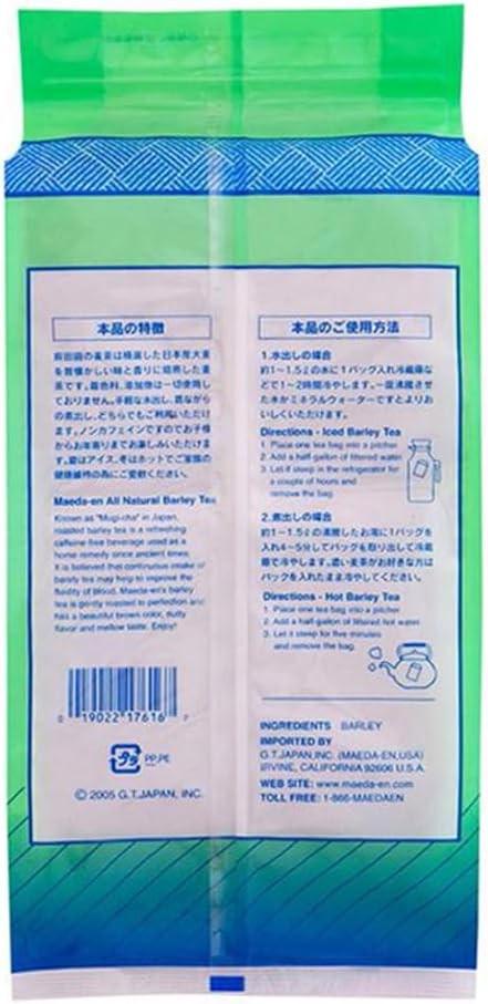 Mugi-cha Barley Tea 32 Tea Bags Caffeine Japanese Origin Individually Wrapped