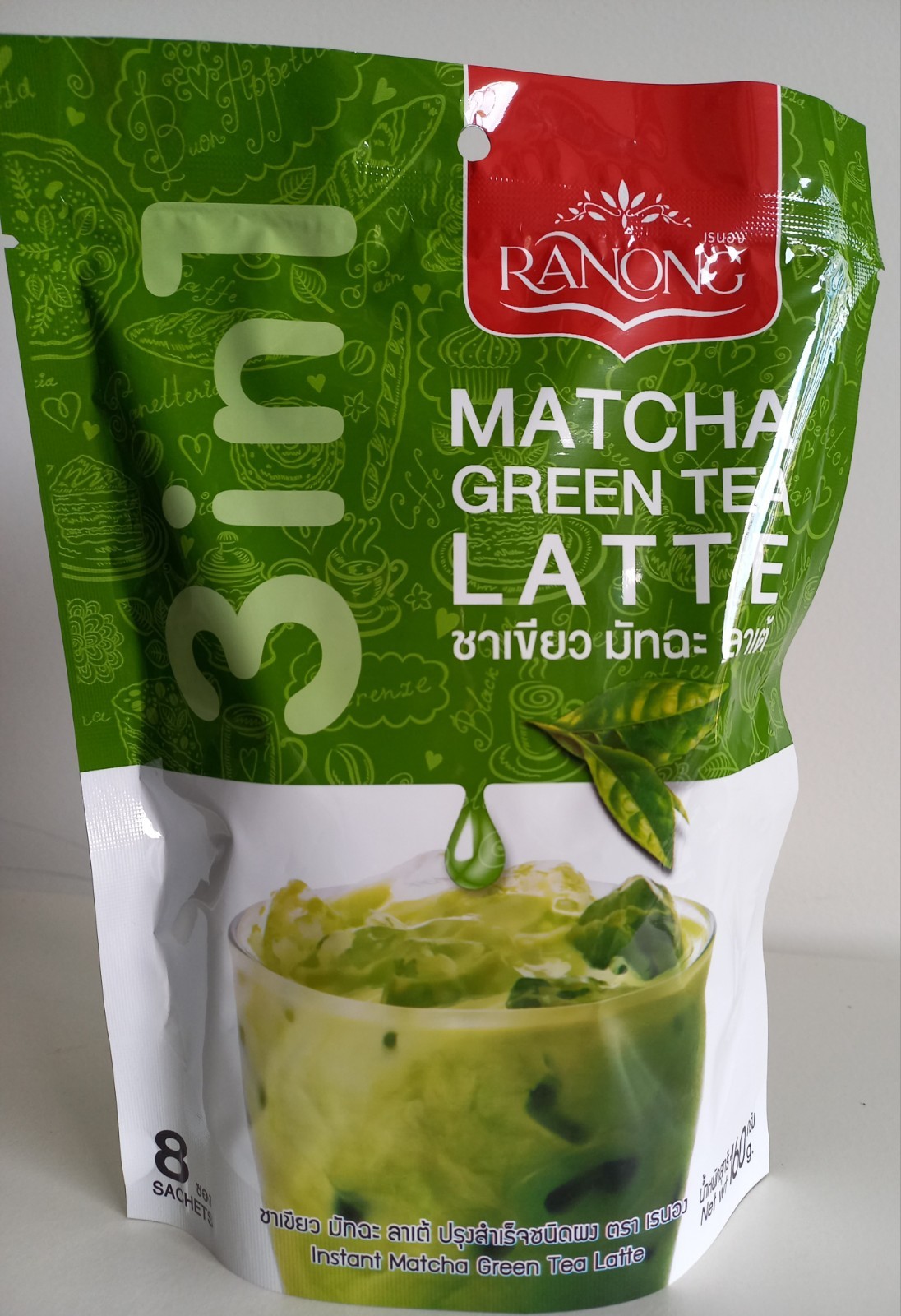 Ranong Tea 3In1 Matcha Green Tea Latte 8 Sachets