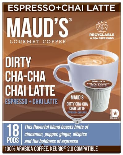 Espresso Chai Tea Latte Tea Pods 18 ct | Dirty Cha Cha Chai Latte Flavored Te…