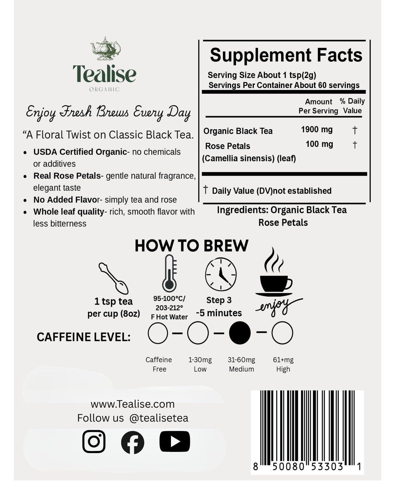 Organic Rose Black Whole Leaf Pyramid Tea Bags – Organic, Plant-Based & Plast…