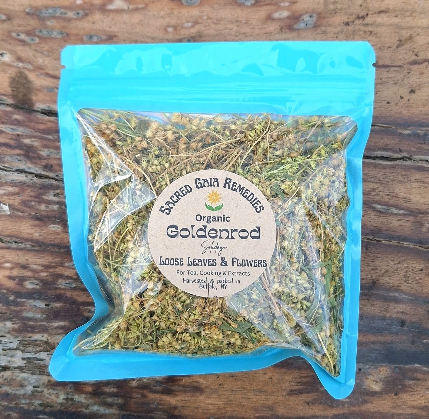 Goldenrod Tea, Sun Dried, Loose flowers & Leaf, Organic Wild Harvested 2025