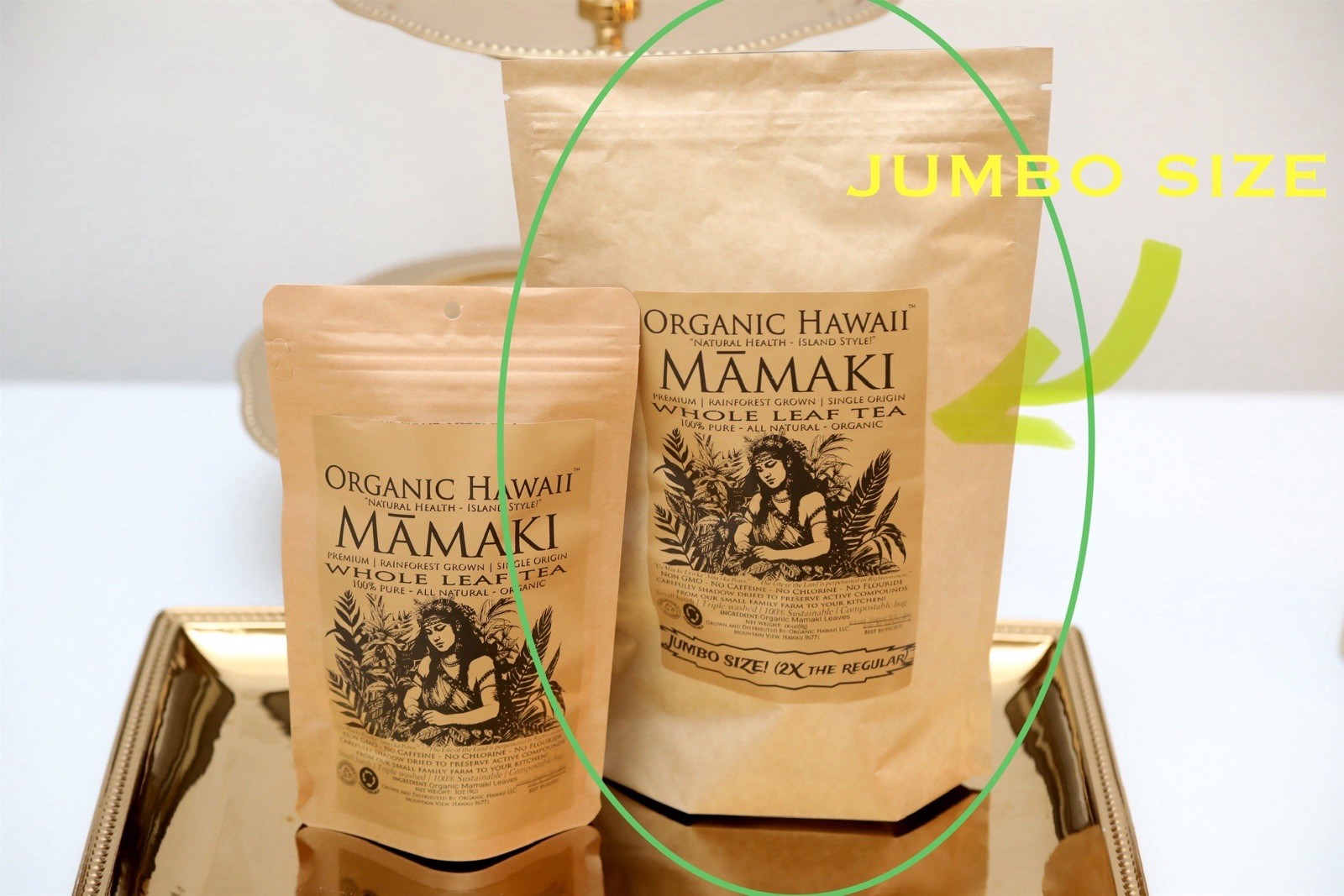 Organic Hawaii MAMAKI Whole Leaves [JUMBO] Tea FRESHLY DRIED Resealable Bag 18g