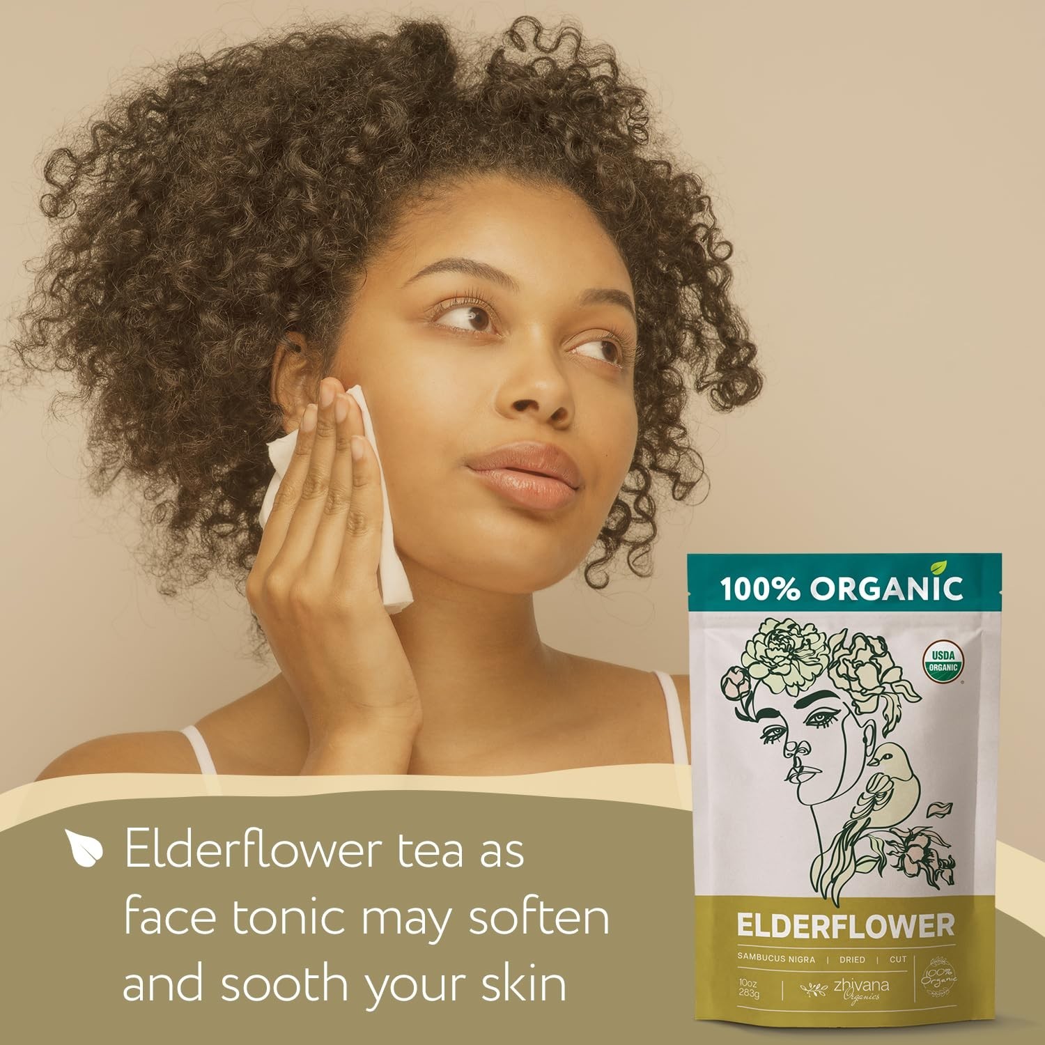 10oz Elderflower Tea – Pure Organic Herbal Remedy for Allergies and Sleep