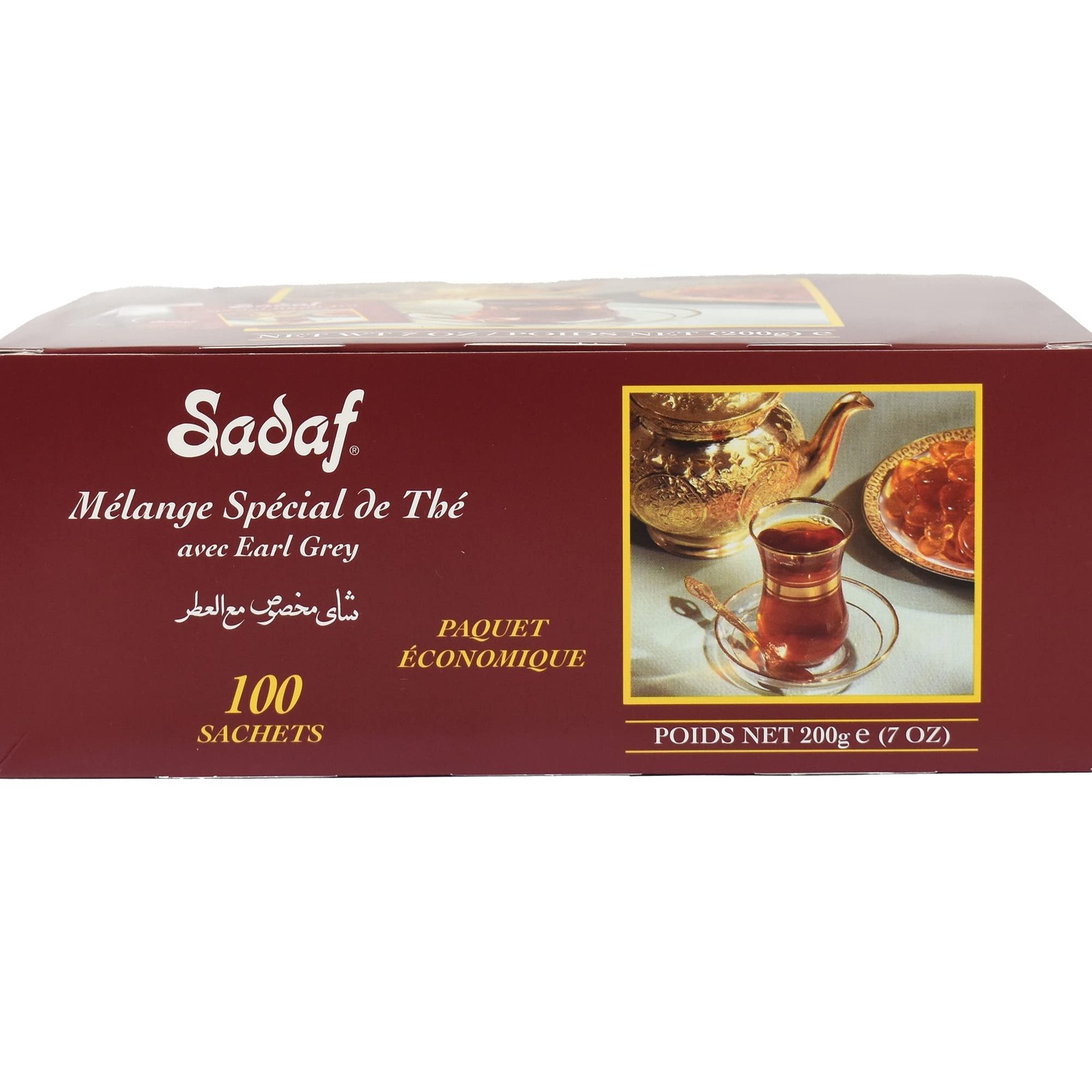 Sadaf Earl Grey Tea Bags | Special Blend 100 Count (Pack of 1), Brown