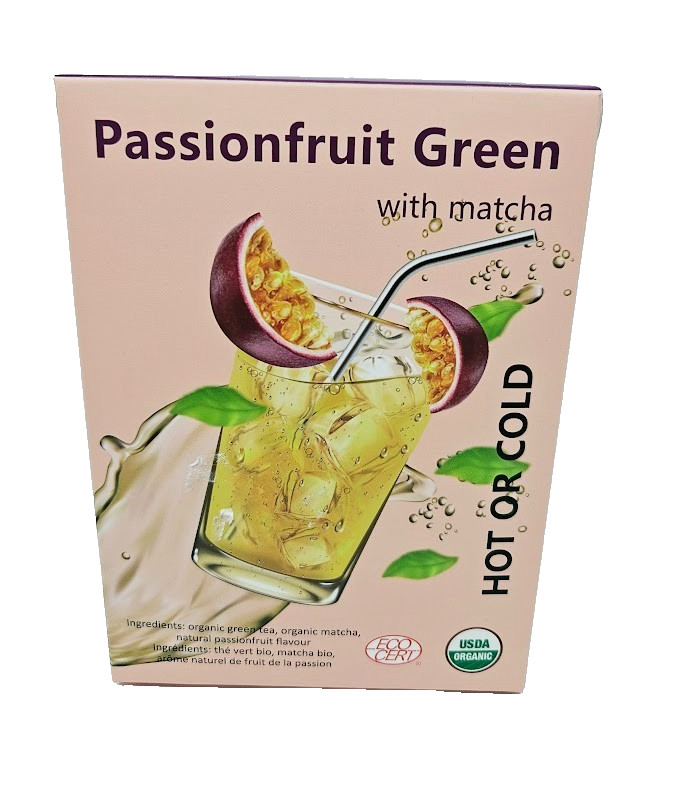 ICED TEA Cold Brew Passionfruit Green 25 Pyramids Tea Bags Harmony Organic New