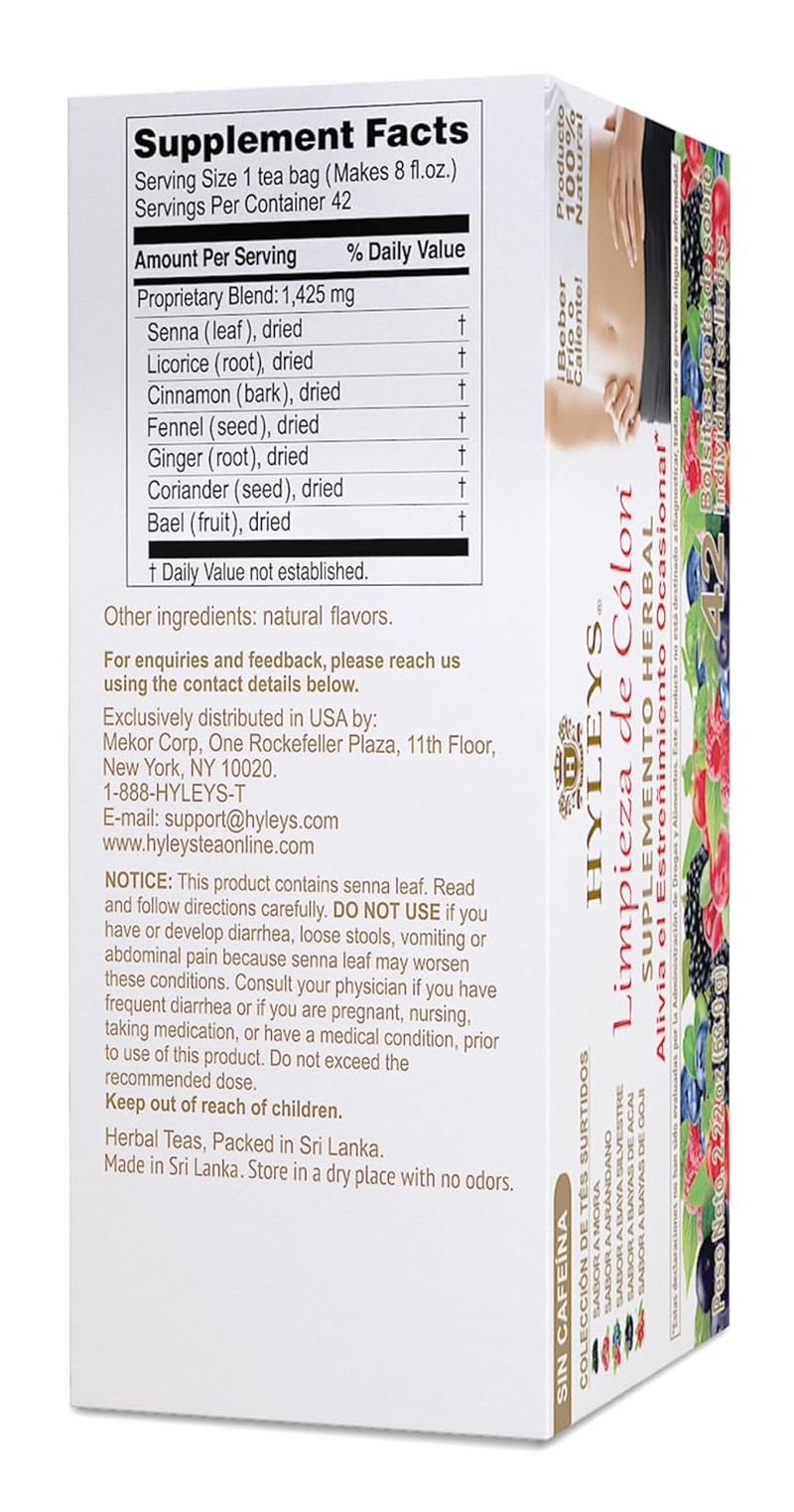 Colon Cleanse Tea Assorted Flavors – 42 Tea Bags (1 Pack)