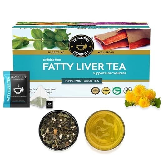 TEACURRY Fatty Liver Tea (1 Month Pack | 30 Tea Bags) – Helps With Fatty Liver