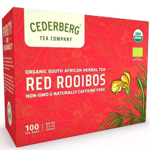 Red Rooibos Tea 100 Teabags Organic – Naturally Caffeine Free –