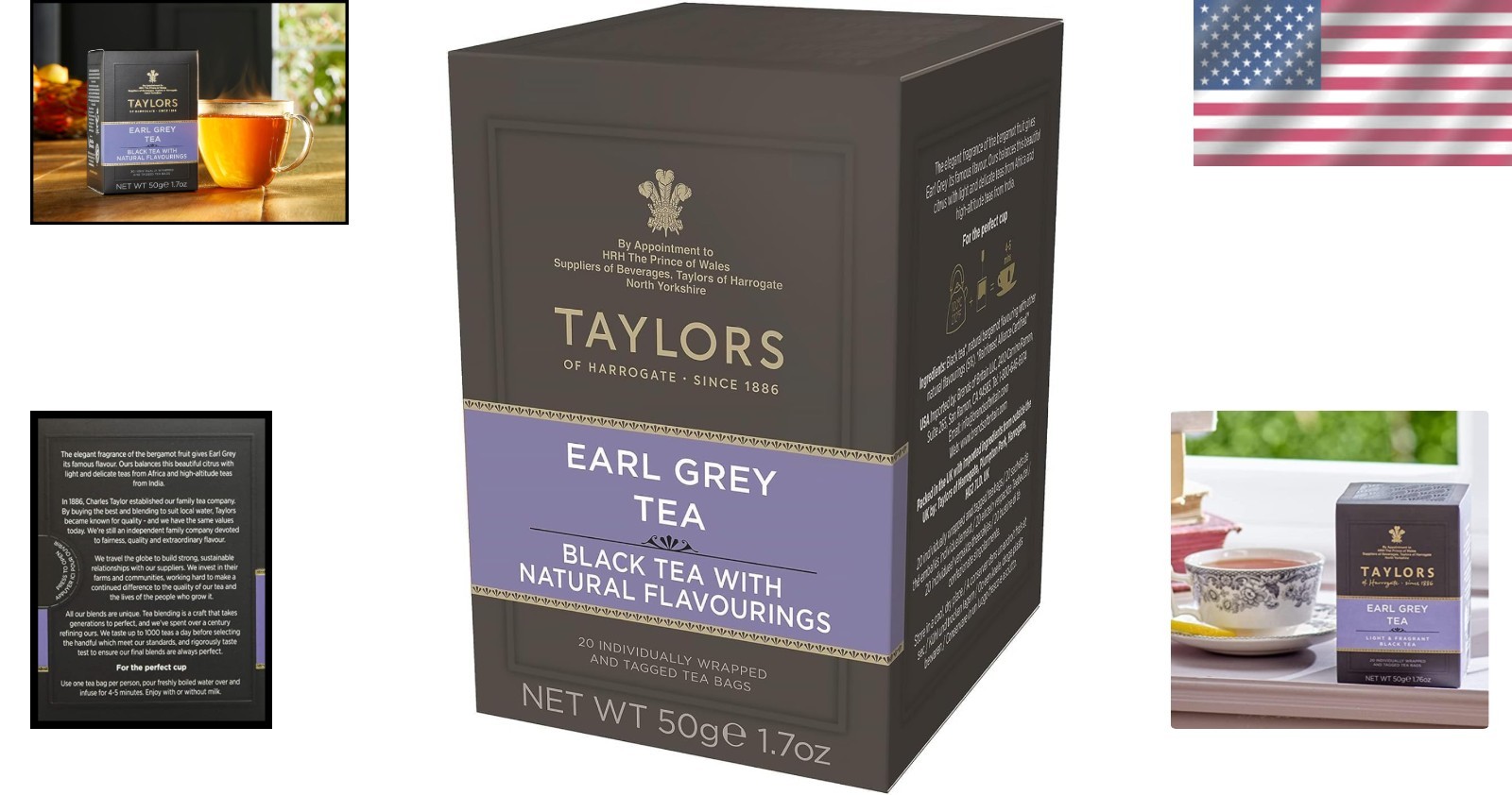Delicate Earl Grey Black Tea – 20 Count, Caffeinated, Allergen-Free Delight