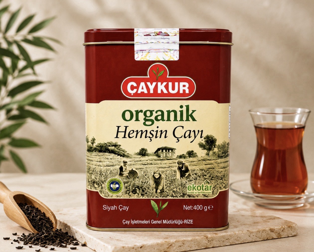Caykur Organic Hemsin Black Tea 400g Turkish Loose Leaf Tea Tin