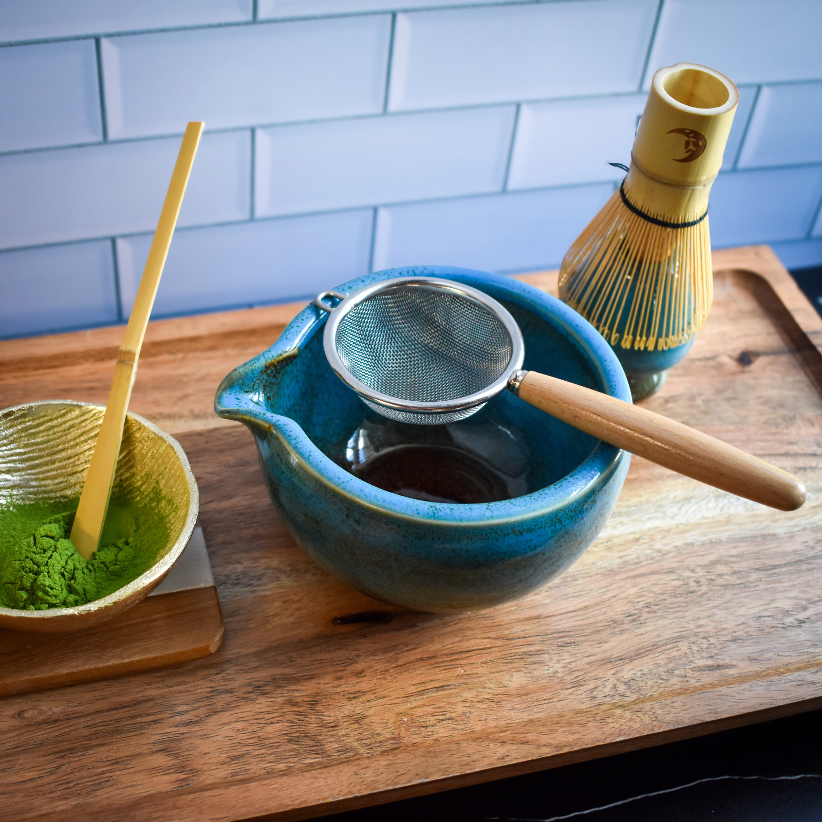 Matcha Whisk Kit Set – Matcha Bowl, Bamboo Whisk, Sifter, Scoop, Whisk Holder