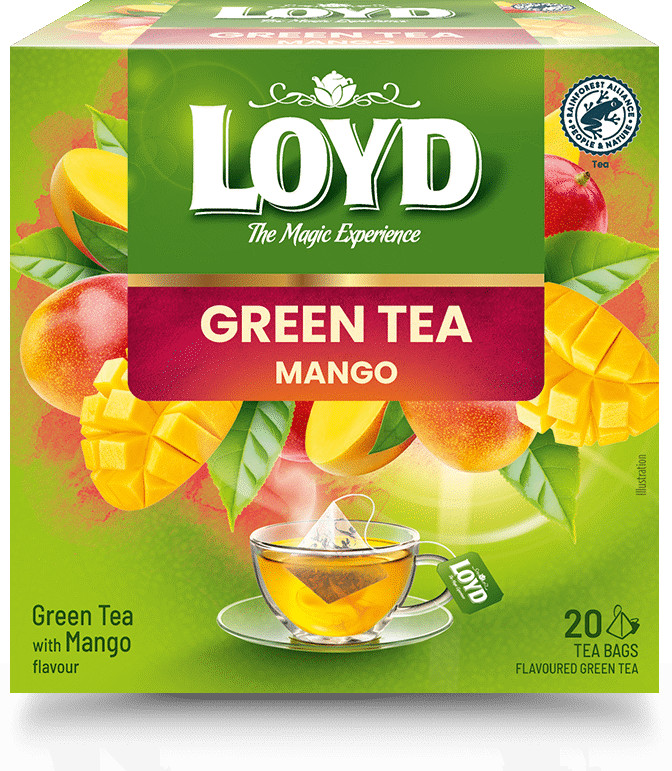 4 LOYD MANGO Flavor Green Tea Boxes 30g 1.05oz