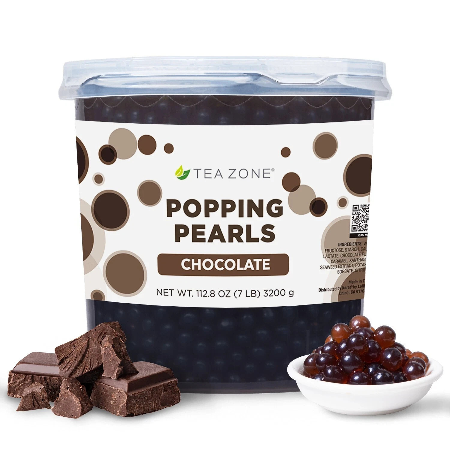 Tea Zone Chocolate POPPING PEARLS™ (B2071, 7 lbs) for Boba Tea