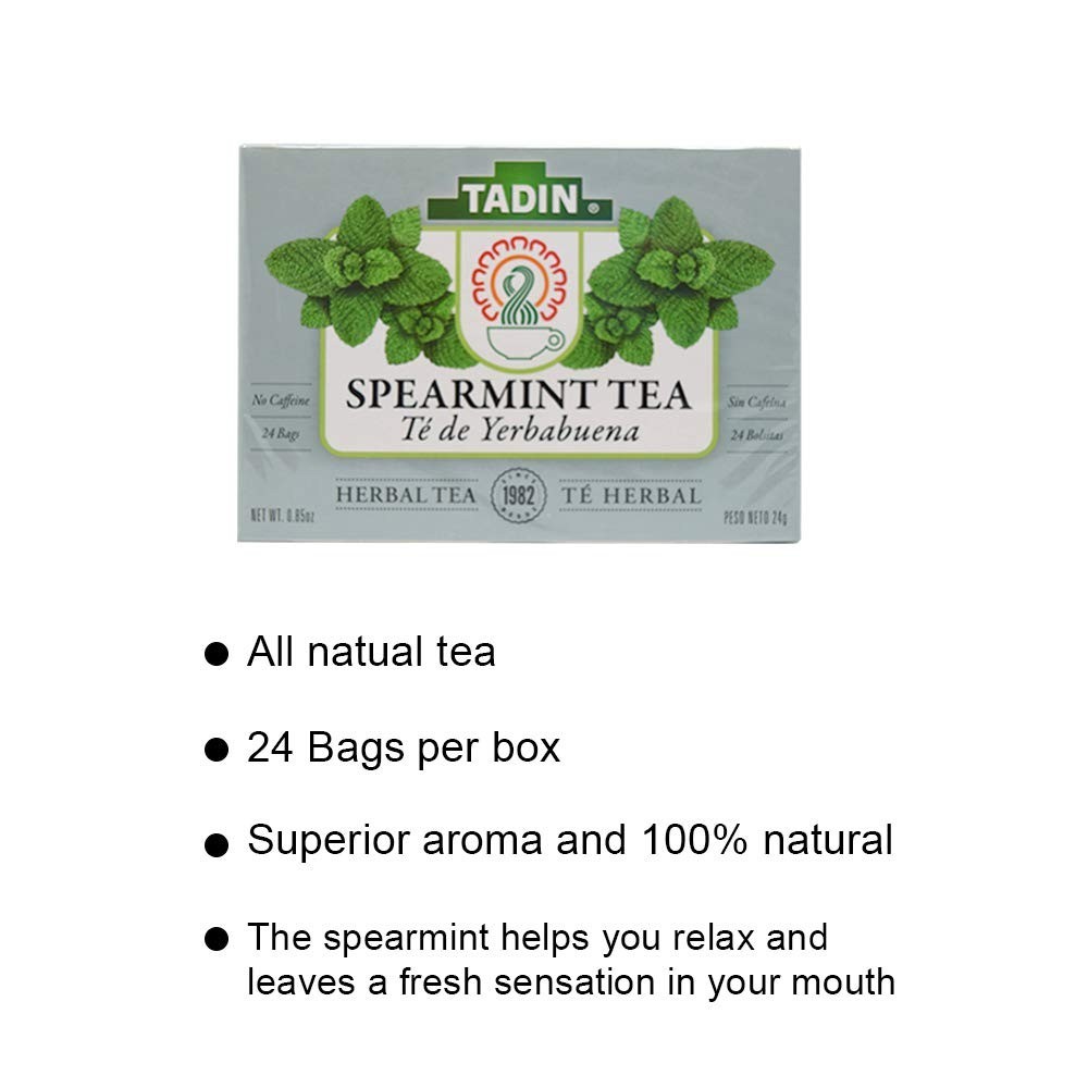Caffeine-Free Spearmint Tea – 24 Refreshing Bags for Digestive Health