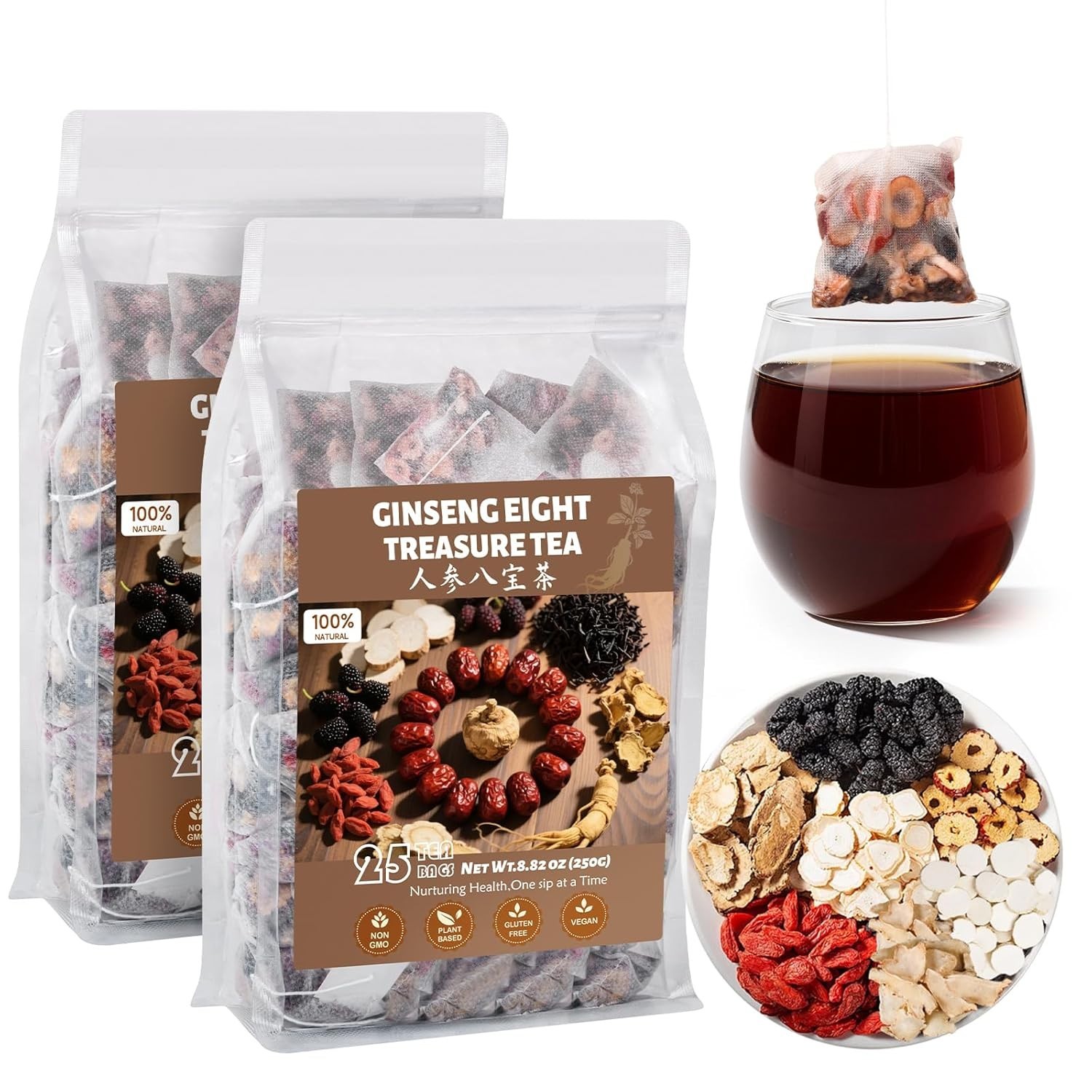 Ginseng Eight Treasure Tea – 100% Natural Ingredients