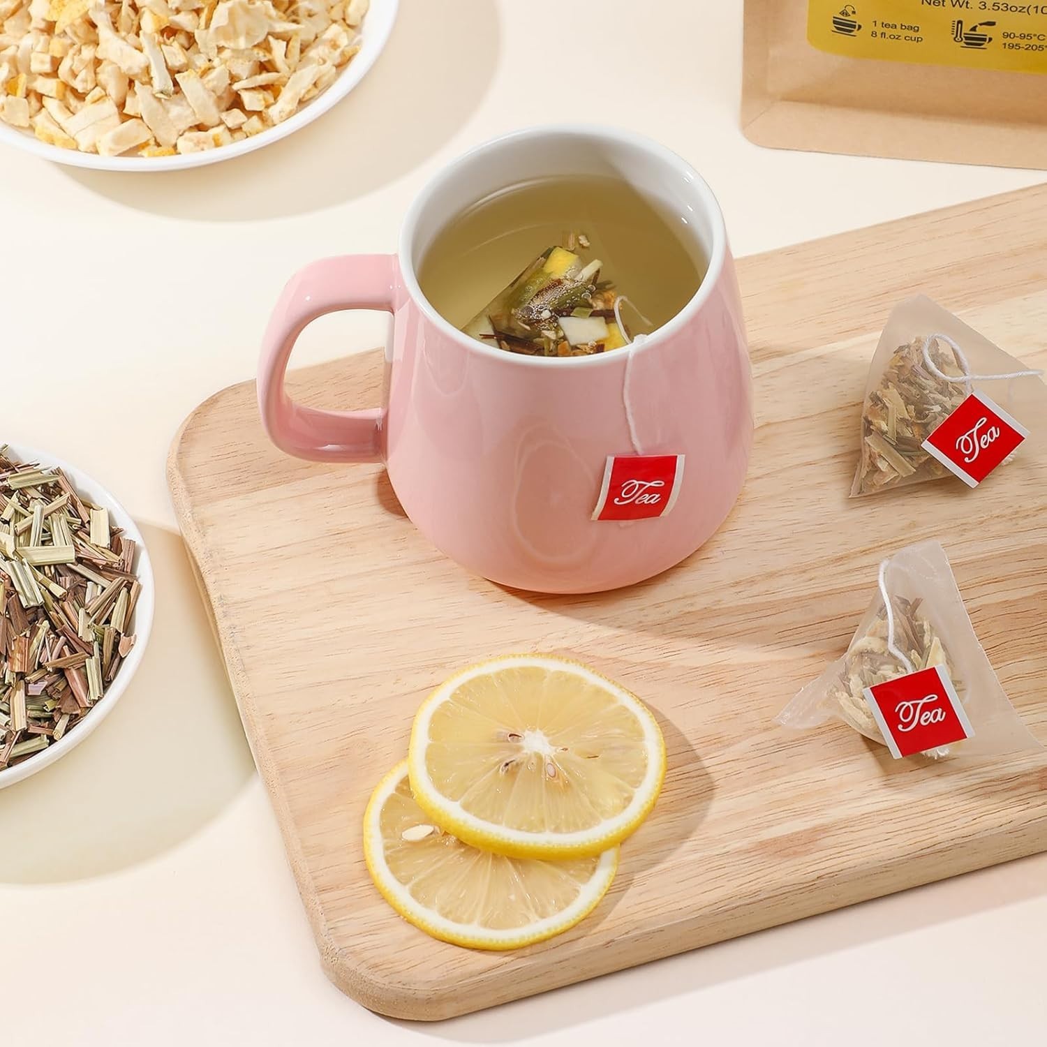 Lemon Ginger Tea Bags, 50 Teabags – Pleasantly Spicy & Warming – Non-GMO – Ca…