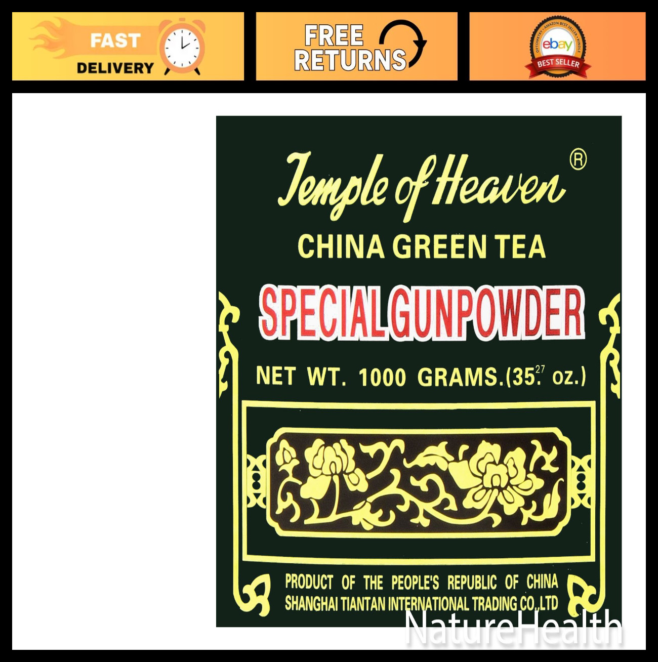 Authentic Chinese Green Tea Gunpowder – 1 Kilo (2.2 lbs) Loose Leaf, Premium Qua