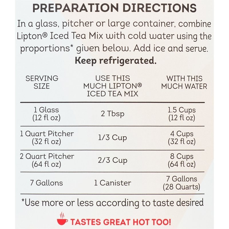 Lipton Southern Sweet Powdered Tea Mix, 28 Quarts