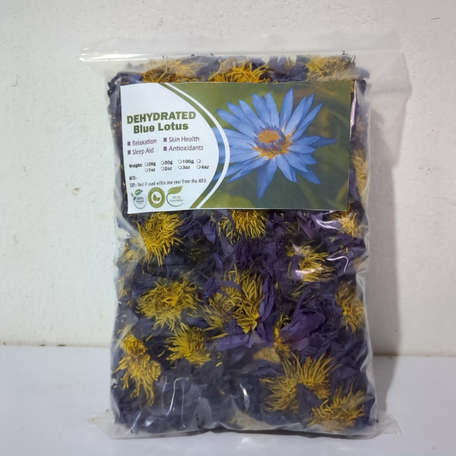 Blue Lotus Flower Nymphaea Caerulea, Egyptian Water Lily Flowers Lucid Dream 5oz