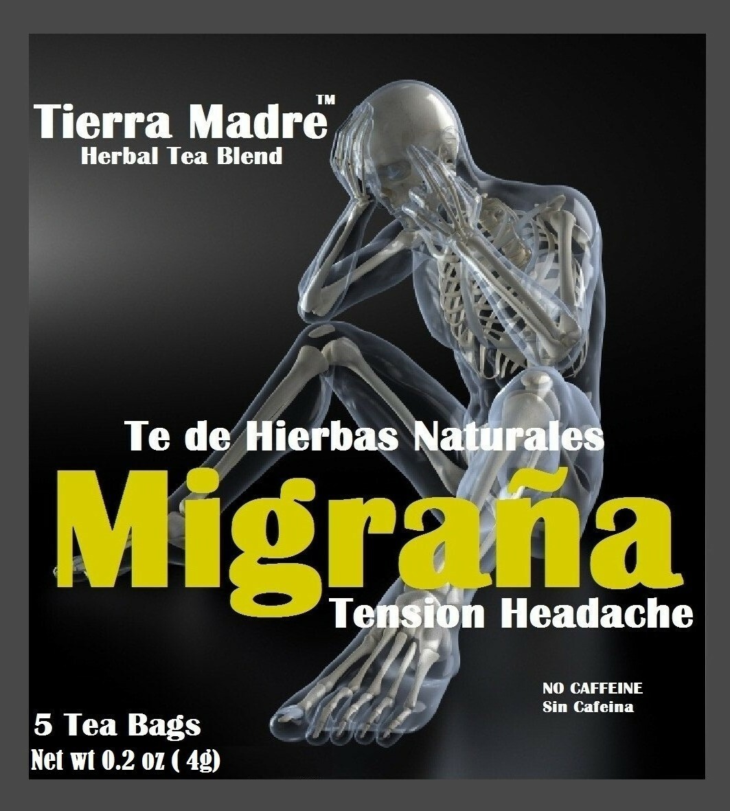 Tierra Madre,Natural Herbal Tea Blend,Te Migraña,Migraine,Headache(20 tea bags)