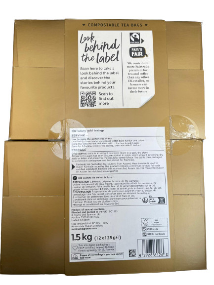Luxury Gold Tea M&S 1.5kg 480 Teabags STRENGTH 4, Jumbo Pack FRESH BLEND BODIED