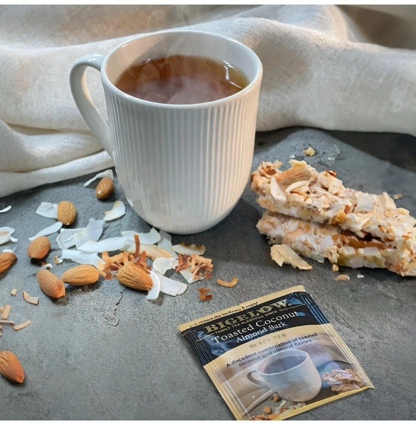 Bigelow Toasted Coconut Almond Bark Black Tea Bags – 18 Count, Dessert Tea