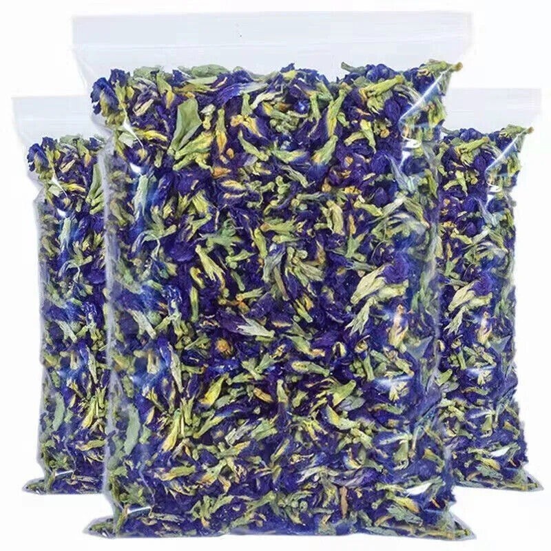 Butterfly Pea Blue Organic Tea Dried Flower Natural Herbal Drink 100% Pure Fresh