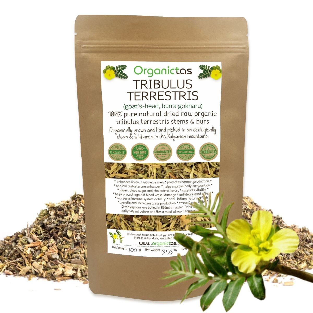Organic TRIBULUS TERRESTRIS Tea – Best Premium Quality Tribulus Herbal tea 200 g