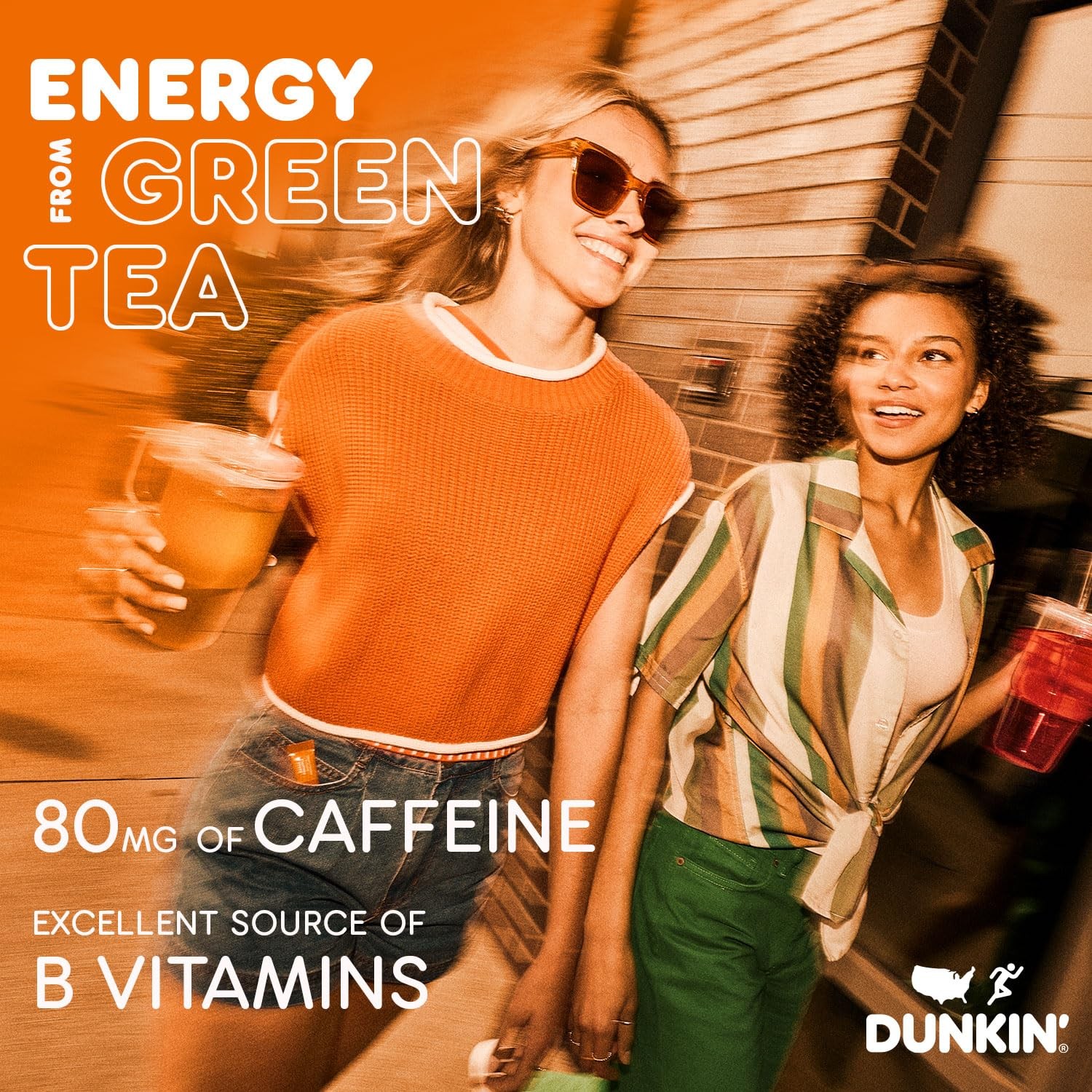 Dunkin Refreshers Mango Pineapple Powdered Drink Mix Energy Green Tea