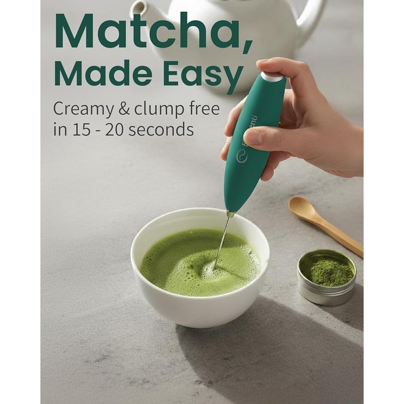 Battery Powered Matcha Whisk W/ Ergonomic Grip Frothy Lattes & Smooth Tea New