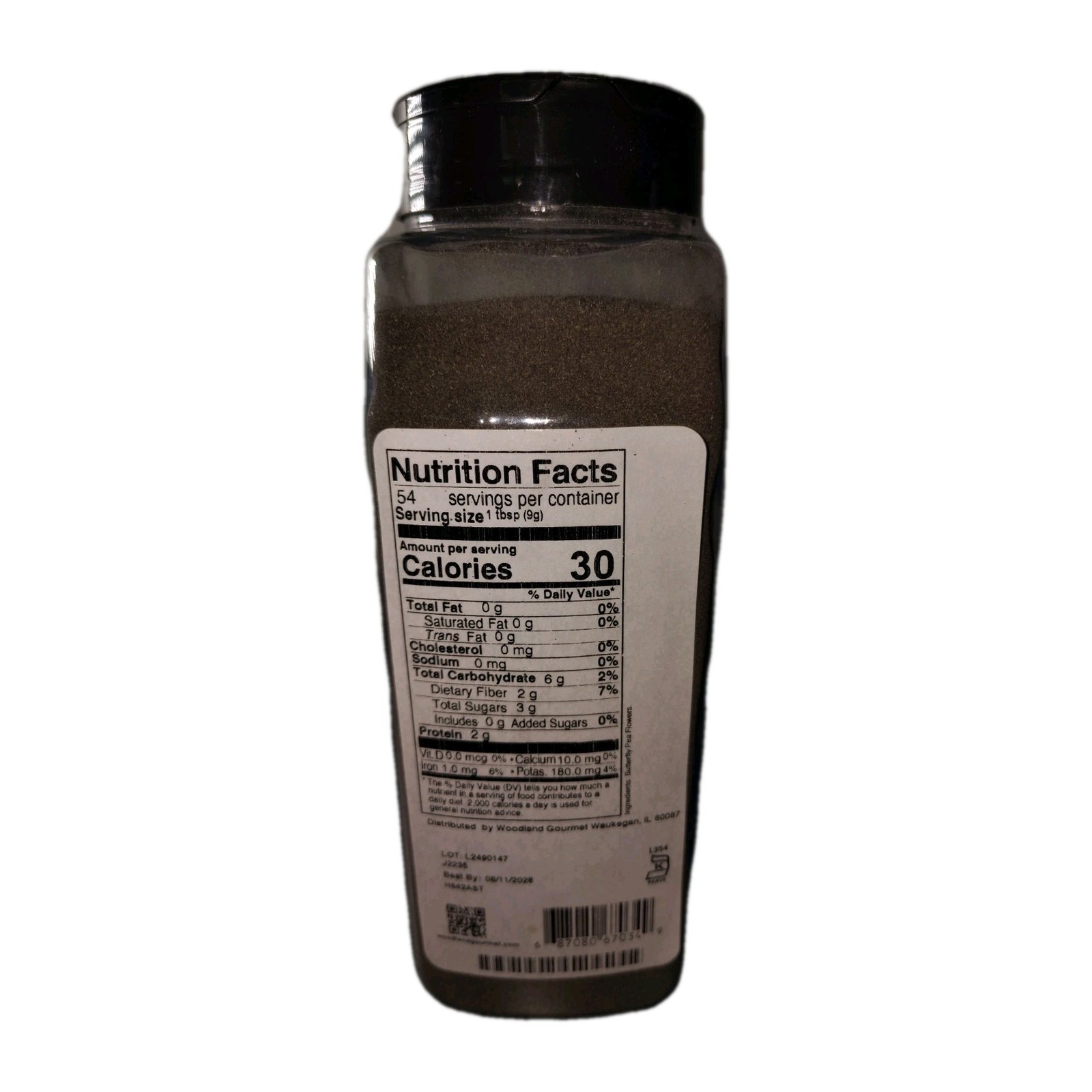 Woodland Gourmet Butterfly Pea Flowers Powder 17 Oz. Exp. 8/11/2028