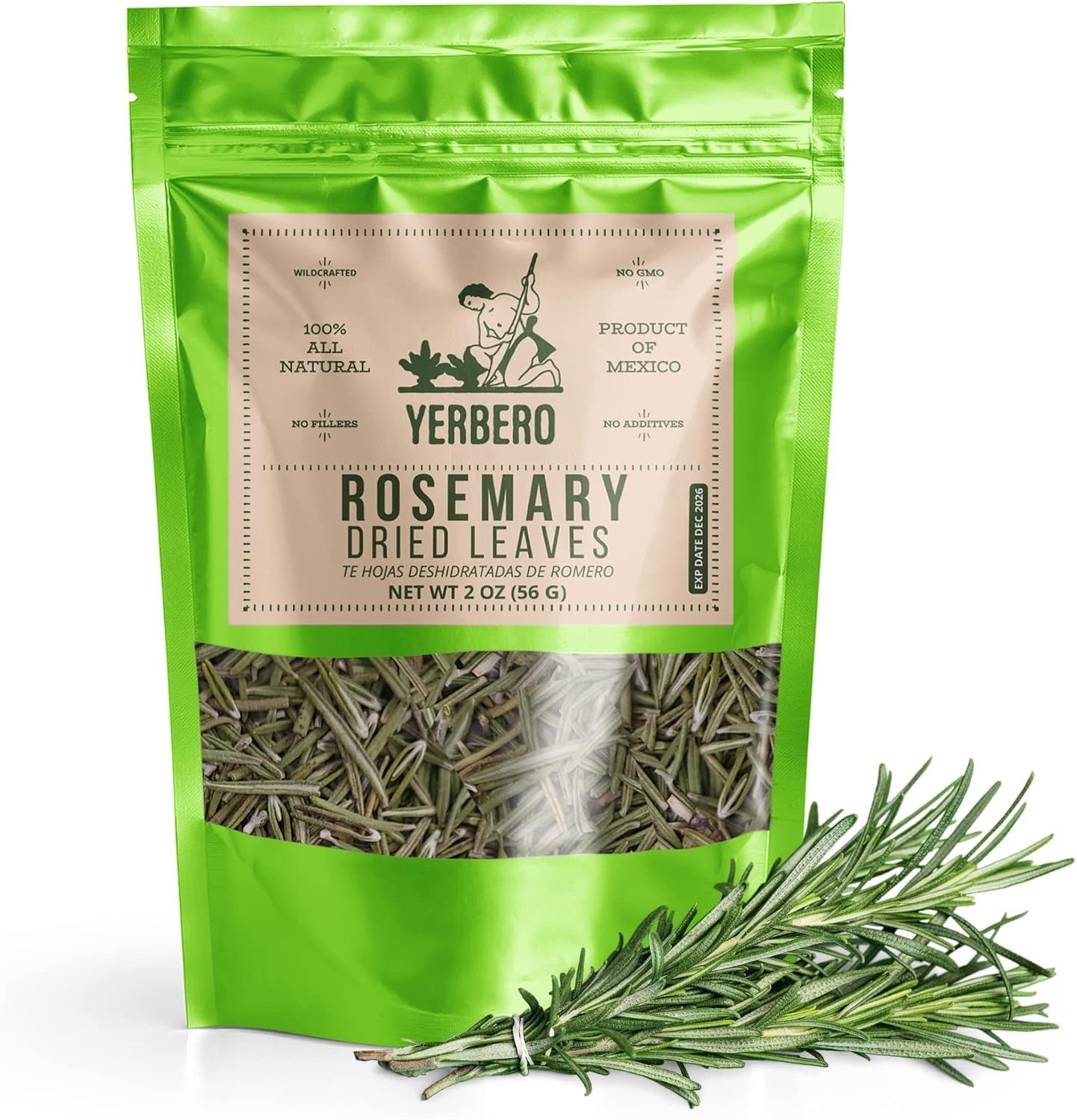 Yerbero – Premium Loose Whole Rosemary Dried Leaves Tea 2oz (58gr) | Hoja De