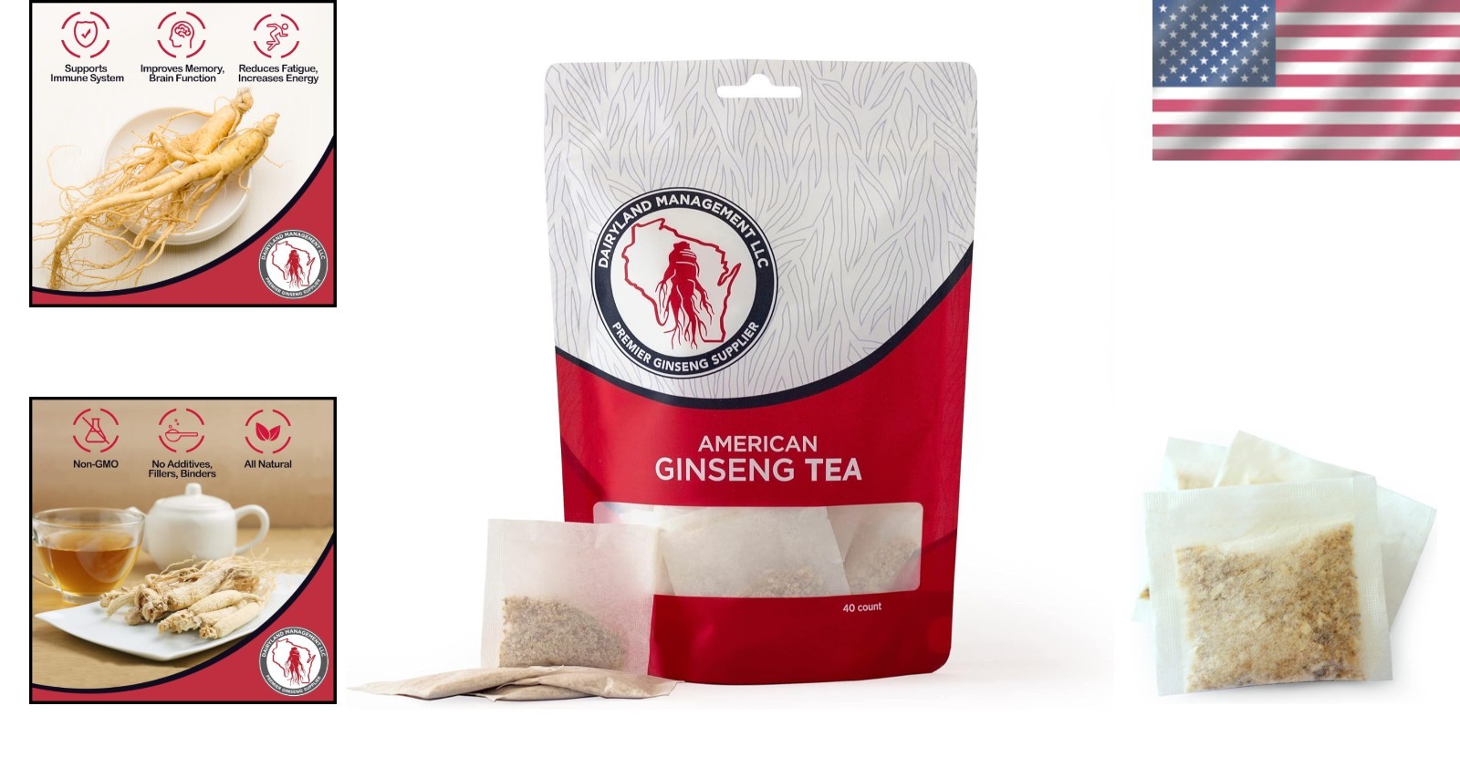 Authentic American Ginseng Tea Bags – 40 Count