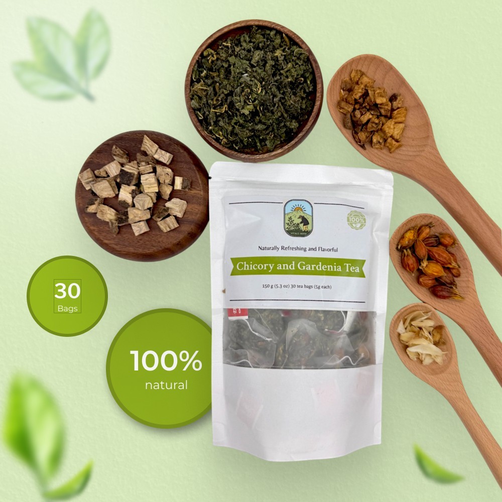 Kidney Support Liver Detox Chicory and Gardenia Herbal Tea 30 Bags 150g