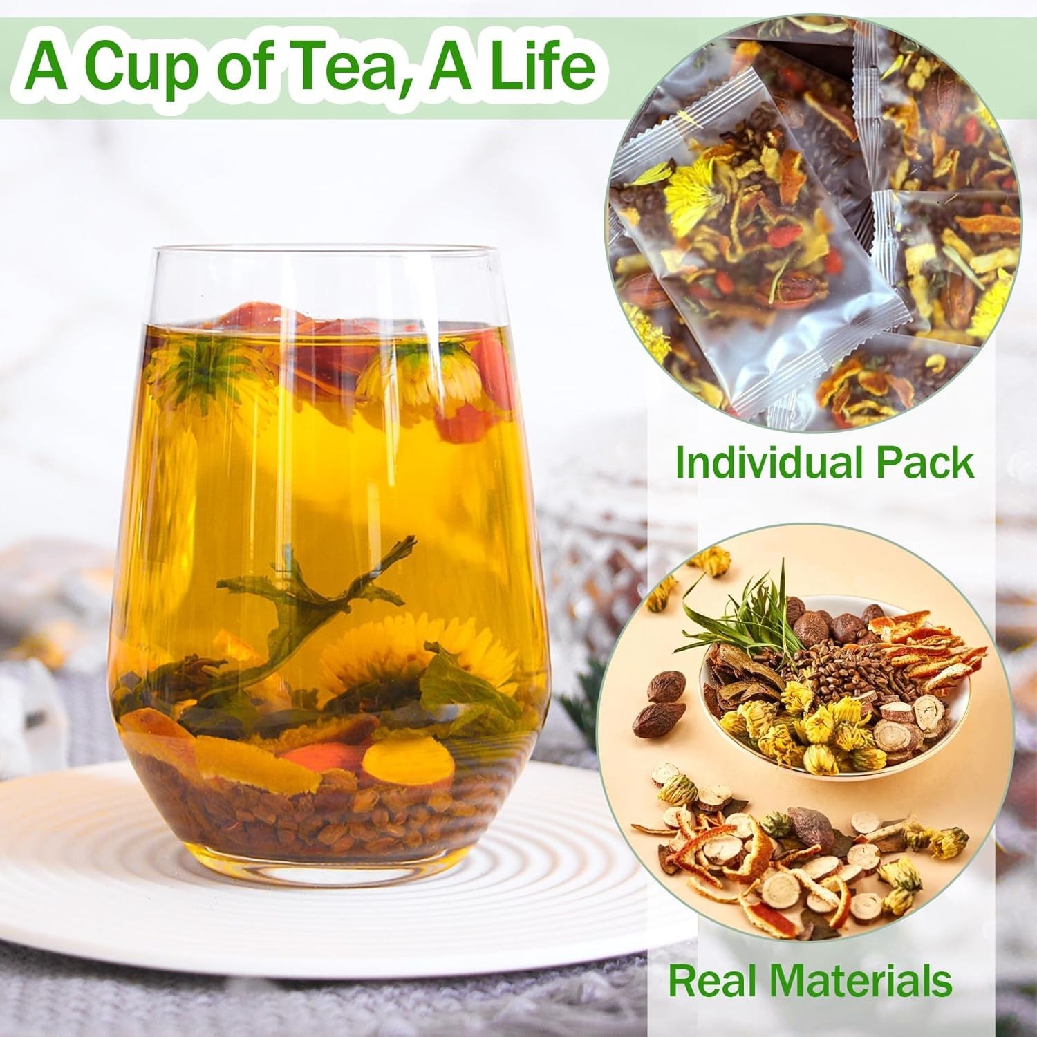 Dandelion Wolfberry Tea, Kidneys & Liver Health, Seven Natural Herbal Ingredient