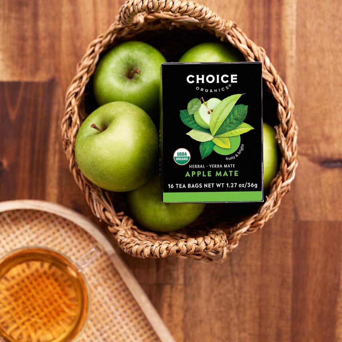 Choice Organics Organic Apple Mate Tea 6 Pack Compostable Contains Caffeine 96