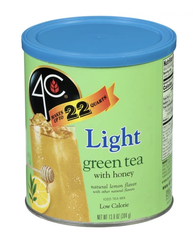 4C Light Green Tea Antioxidant Iced Tea Mix 13.9 oz. Canister