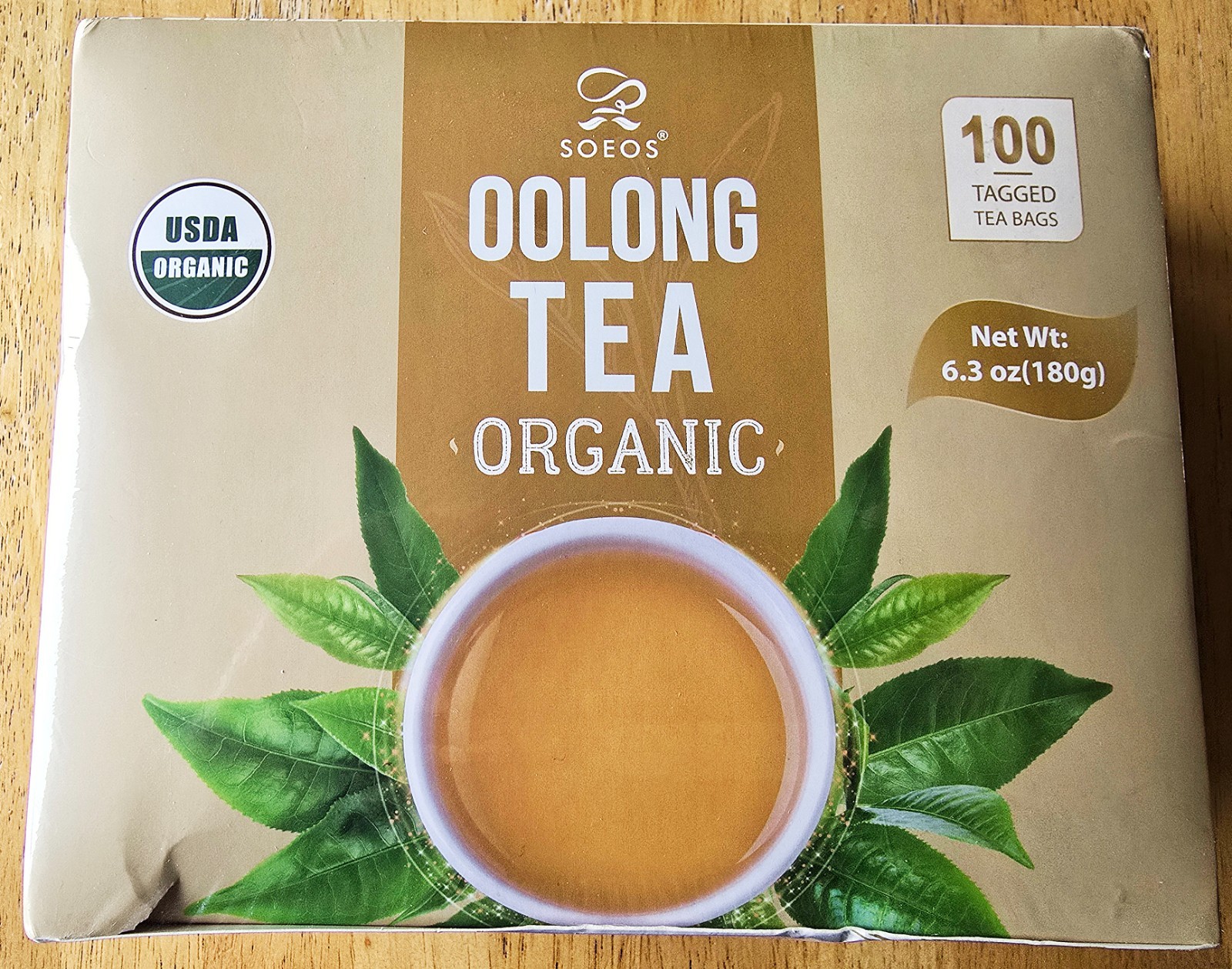 SOEOS’ Organic Oolong Tea 100 Bags Low Caffeine USDA Certify Sealed NEW Box
