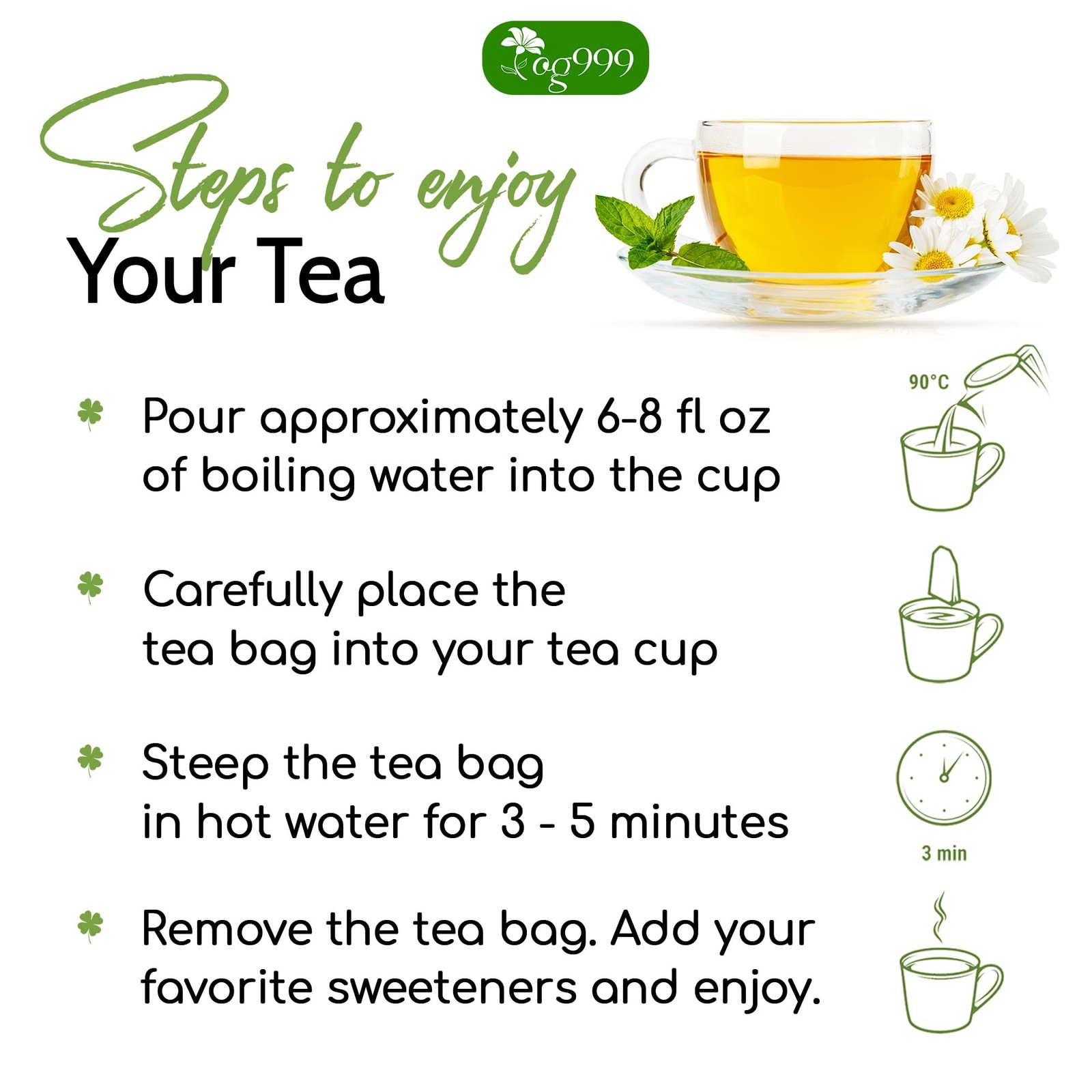 TOG999, Premium 40 Thyme Leaf Tea Bags, 100% Natural & Pure 40 Bags