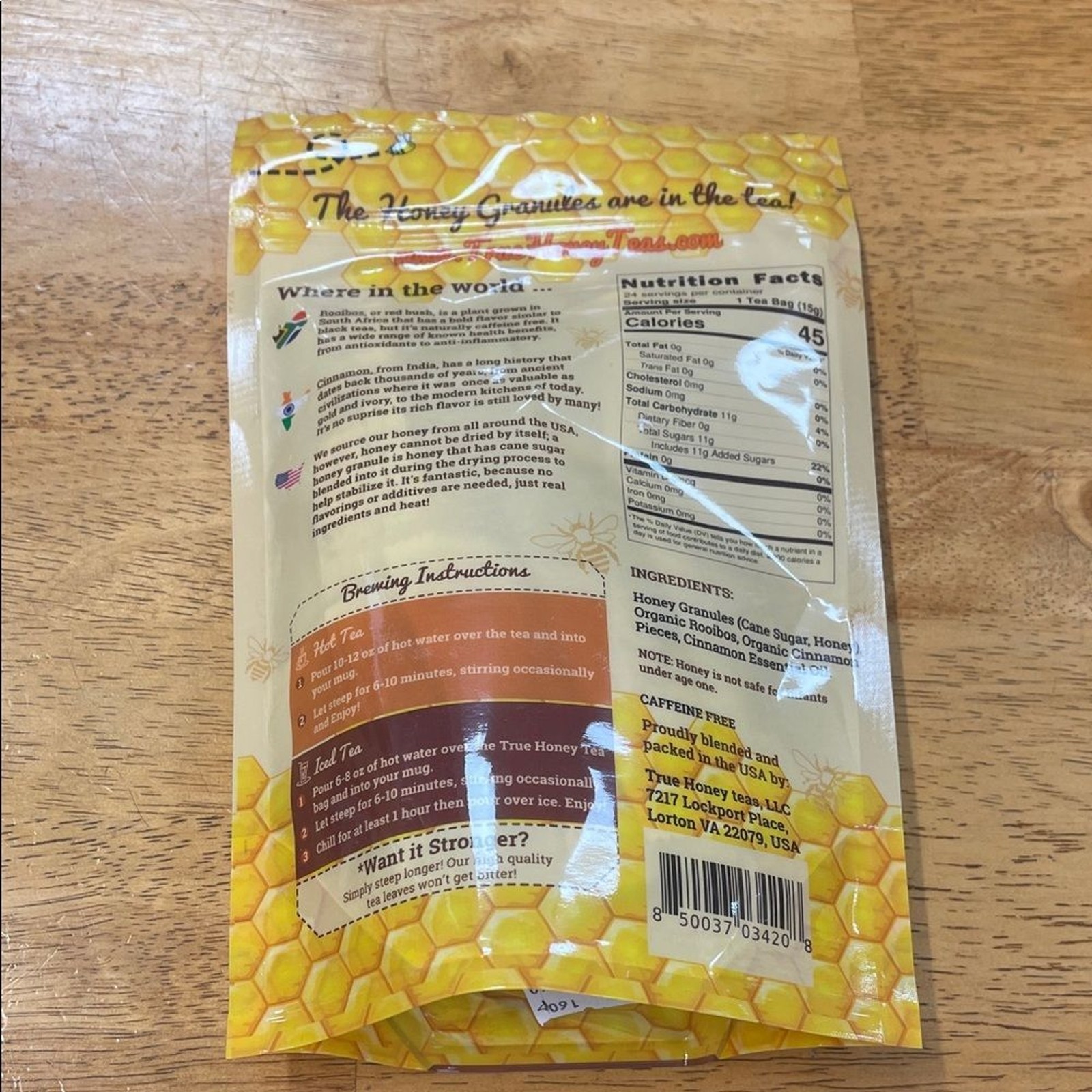 True Honey Teas Cinnamon Rooibos Tea Bags