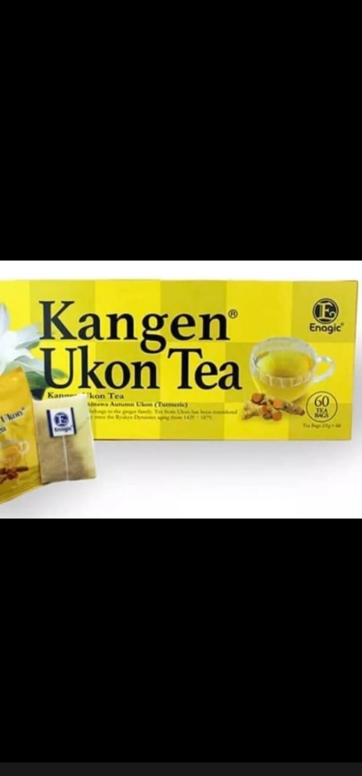 New Kangen Ukon Turmeric Tea 60 Bags 100% Organic by Enagic