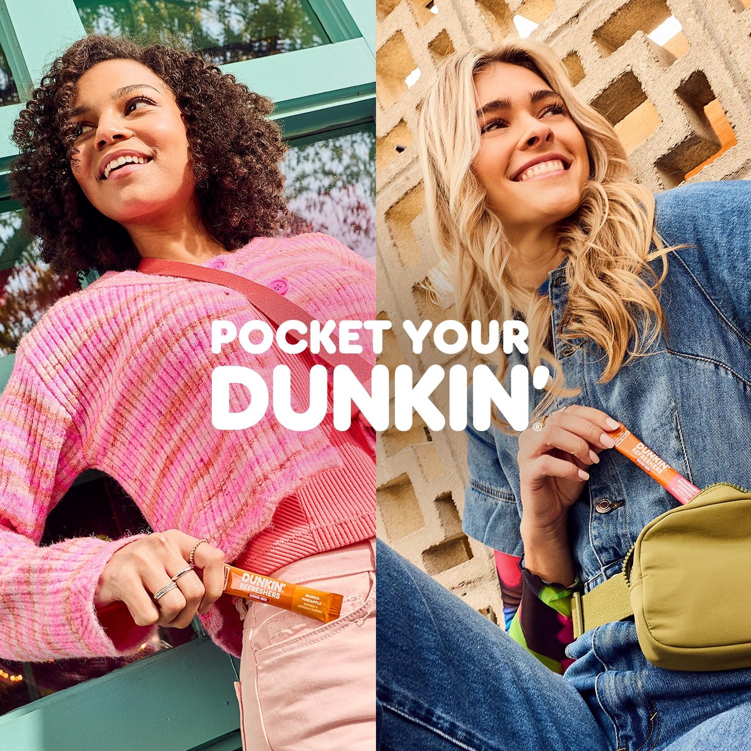 Dunkin Refreshers Mango Pineapple Powdered Drink Mix Energy Green Tea