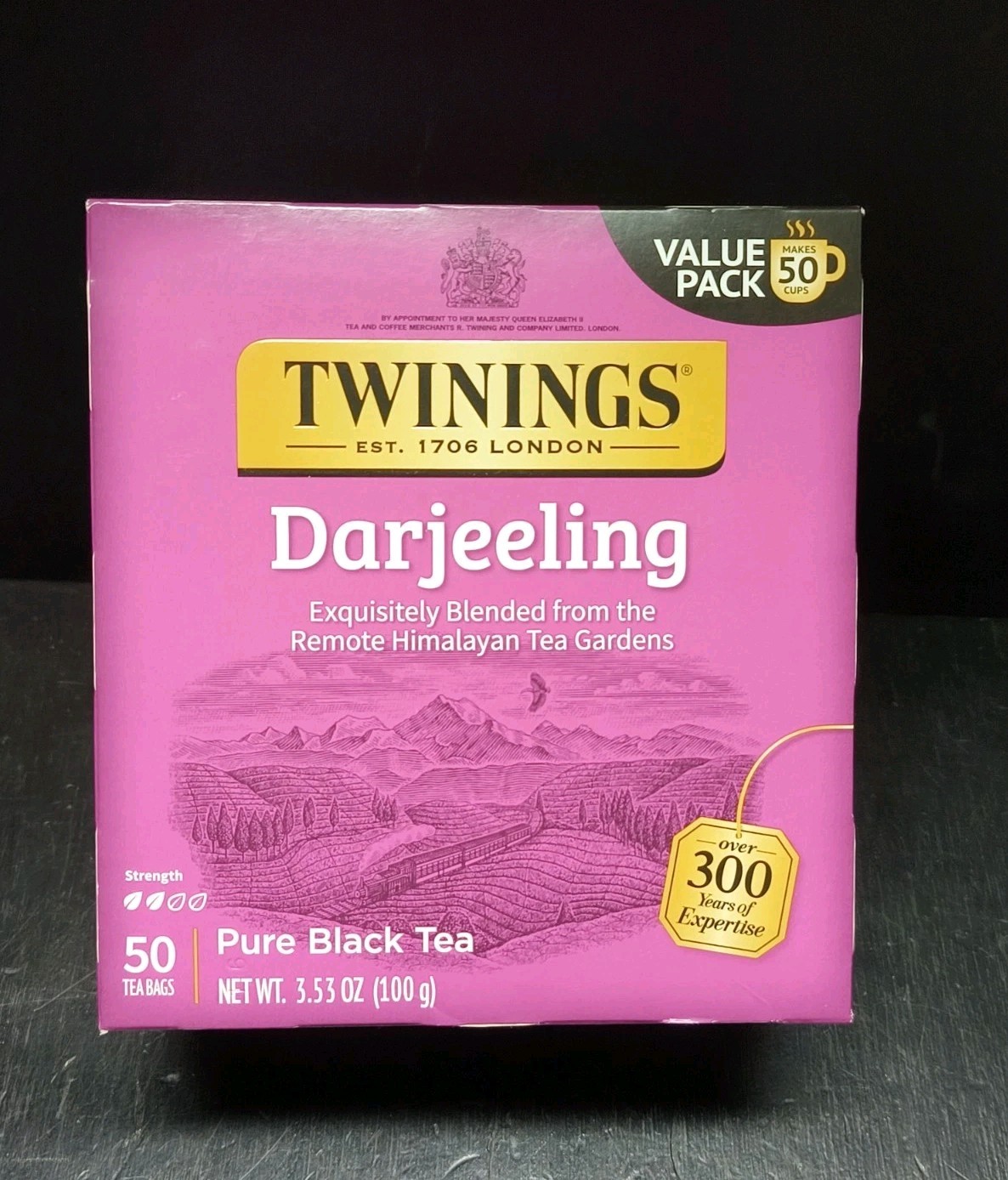 1 Box Twinings Darjeeling Pure Black Tea 50 Count New