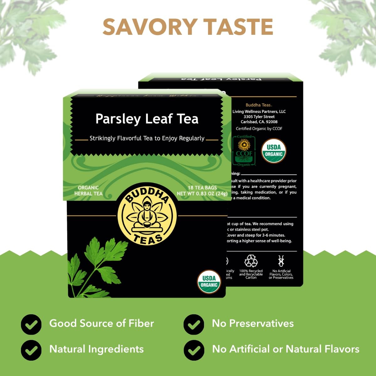 Buddha Teas – Organic Parsley Leaf Tea – Herbal – 18 Count (Pack of 1)