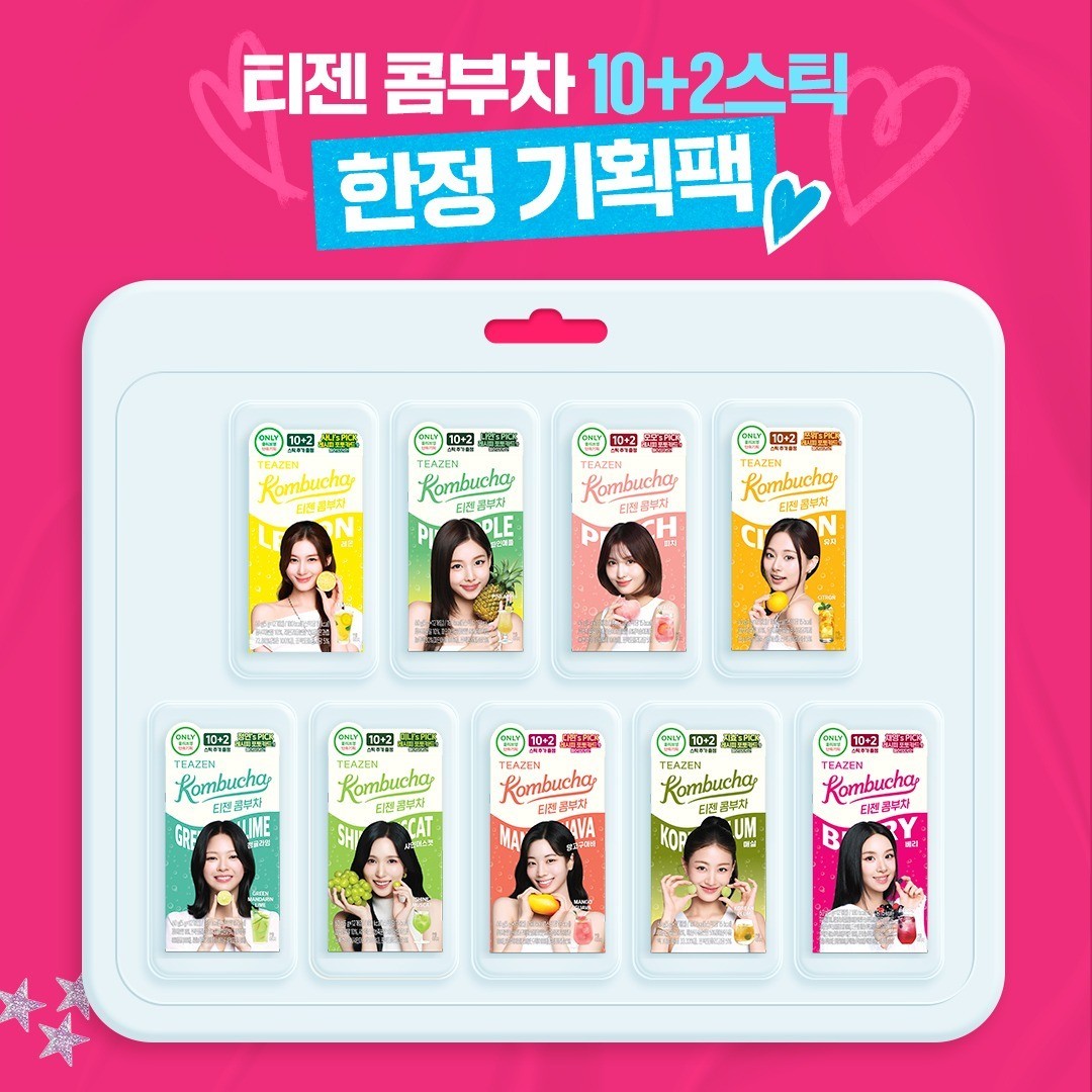 TWICE TEAZEN Kombucha 10+2 Sticks Recipe Photo Card Edition 9 Flavors
