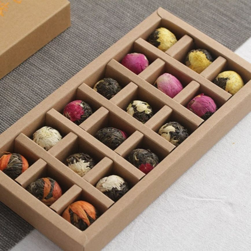 Yunnan Pu’er Scented Tea 120g (18pcs)Dragon Ball Raw Tea Rose Jasmine 6 Flavors