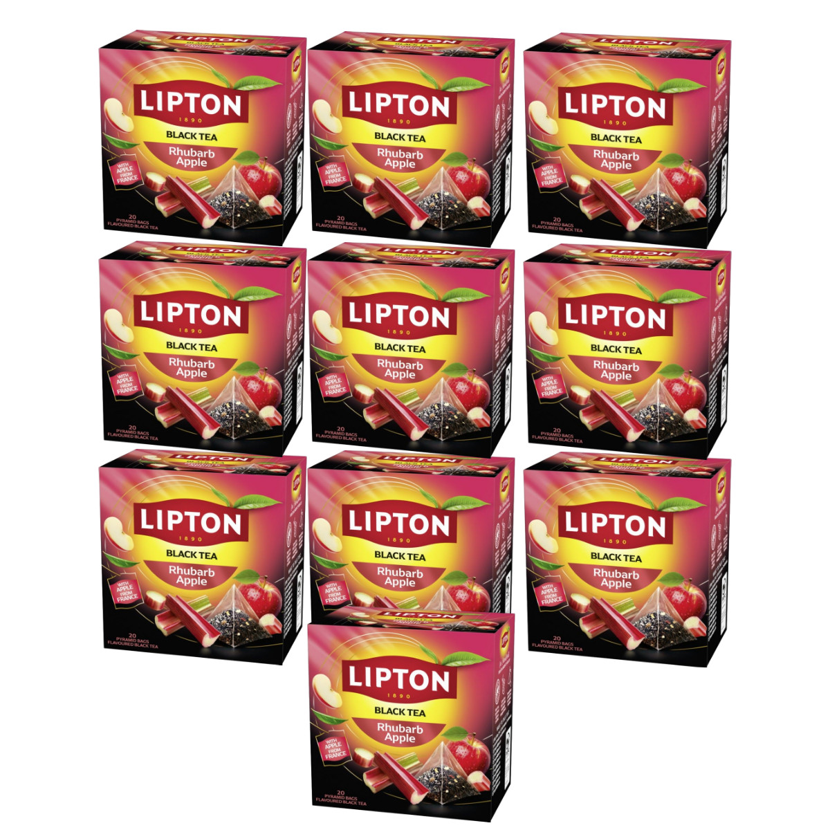 Lipton Rhubarb Apple Black Tea 20 Pyramid Bags Choose 1 2 5 10 15 Packs