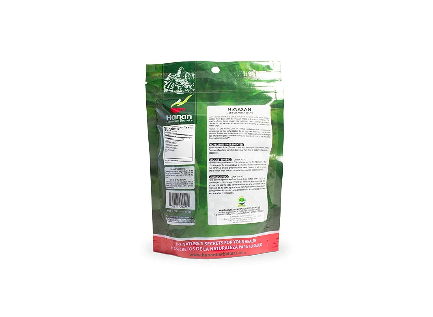 Hanan Peruvian Secrets Higasan Herbal Tea | 100% Natural Liver Cleanser | 1.76oz
