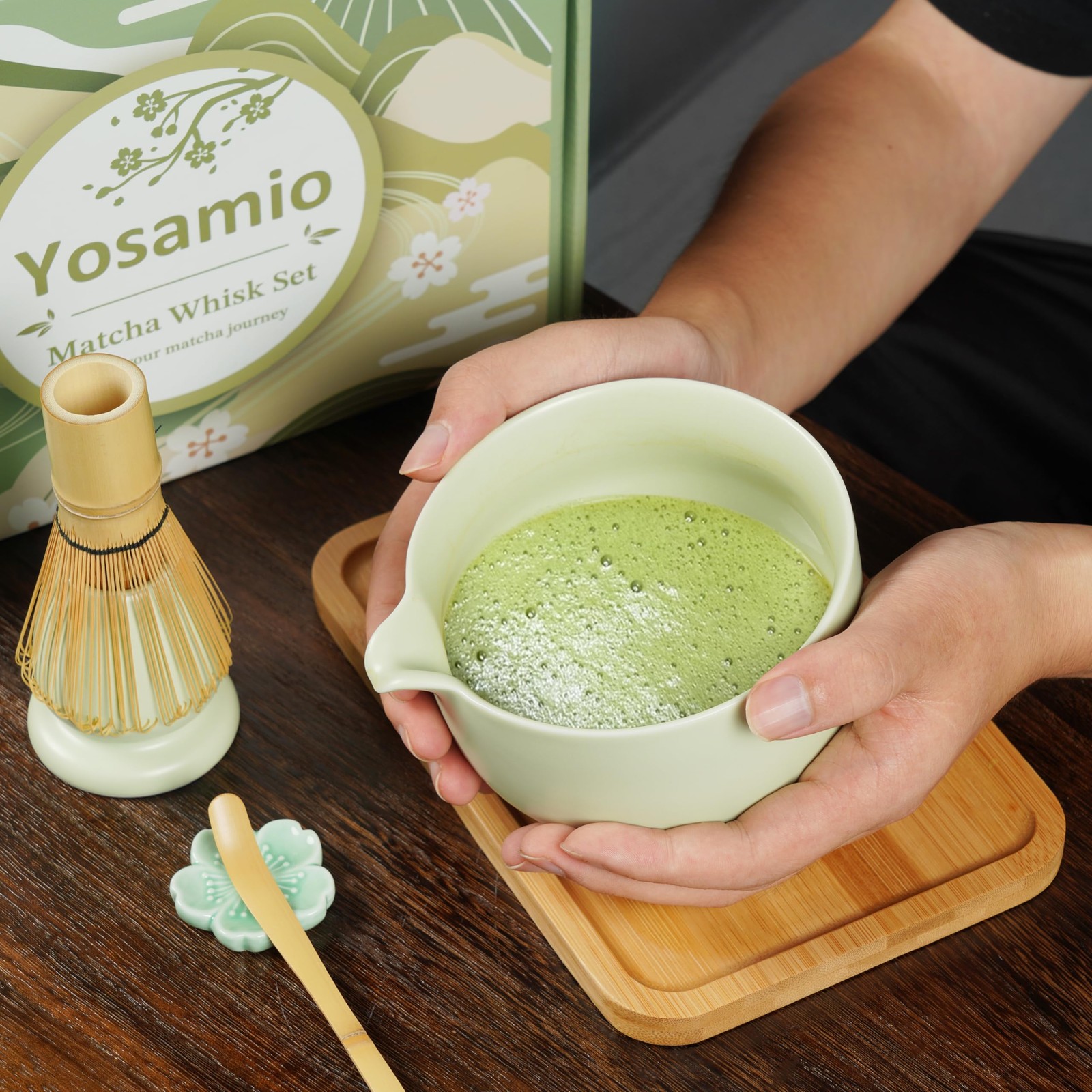 Travel Matcha Set 9-Piece with 500ml Ceramic Bowl & Bamboo Whisk – Perfect