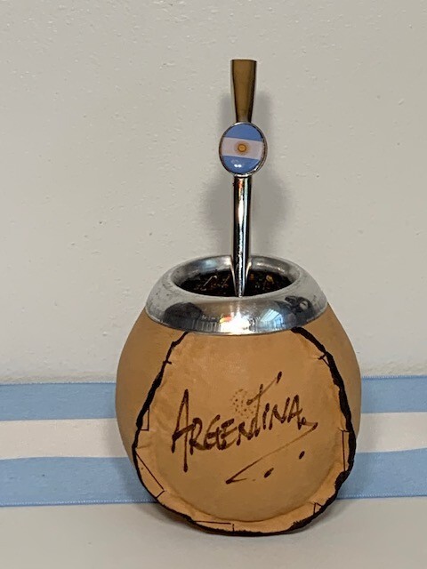 Mate cup yerba argentino – Argentina calabaza + bombilla straw Argentina